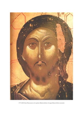 1575 1600 Christ Pantocrator et les apôtres Détail attribuée à Longin Decani Serbie monastère
 