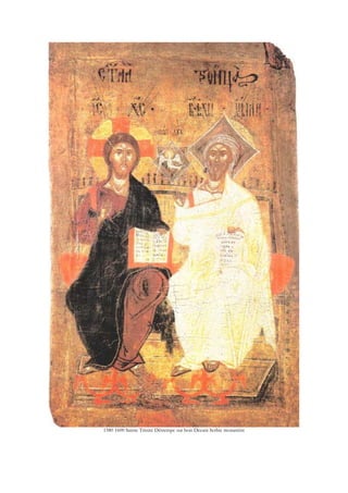 1580 1600 Sainte Trinité Détrempe sur bois Decani Serbie monastère
 