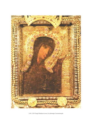 1101 1150 Vierge Paraklesis icone à la détrempe Constantinople
 