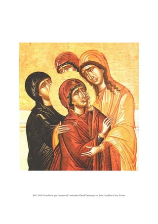 1613 1618 Crucifixion par Emmanuel Lambardos Détail Détrempe sur bois Héraklion Crète Venise
 