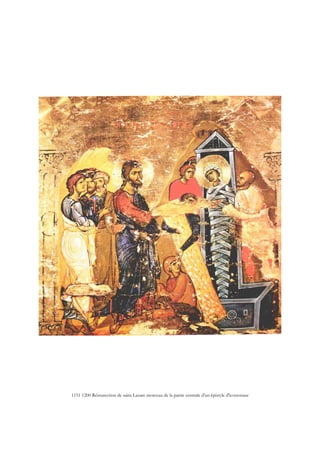 1151 1200 Réssurection de saint Lazare morceau de la partie centrale d'un épistyle d'iconostase
 