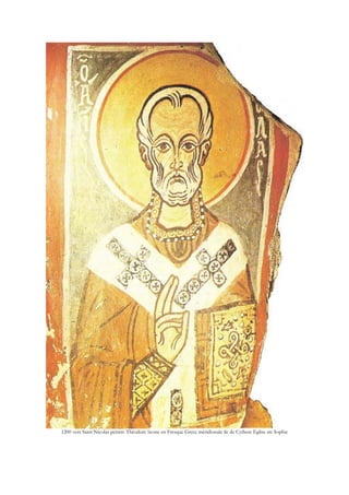 1200 vers Saint Nicolas peintre Théodore !icone en Fresque Grece méridionale ile de Cythere Eglise ste Sophie
 