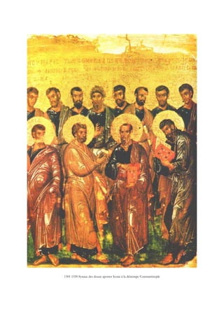 1301 1330 Synaxe des douze apotres Icone à la détrempe Constantinople
 