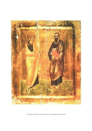 1301 1400 saint Pierre et saint Paul Icone à la détrempe Constantinople
 