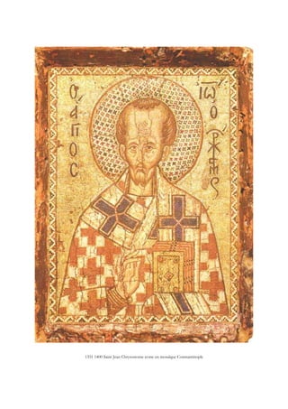 1351 1400 Saint Jean Chrysostome icone en mosaïque Constantinople
 