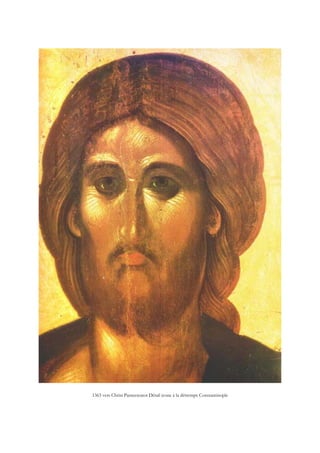 1363 vers Christ Pantecreator Détail icone à la détrempe Constantinople
 