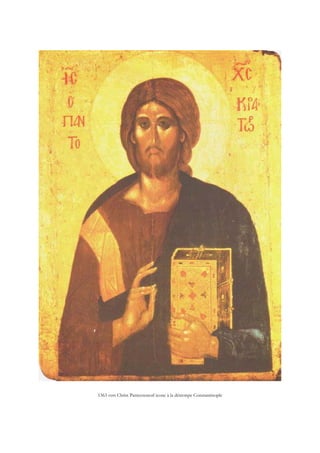 1363 vers Christ Pantecreatorl icone à la détrempe Constantinople
 