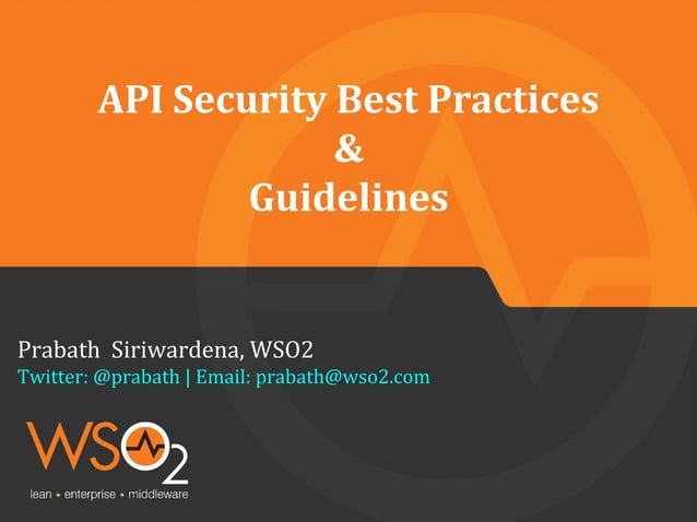 API Security Best Practices & Guidelines | PPT
