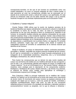 Las concepciones del cuerpo y su influencia en el | DOCX