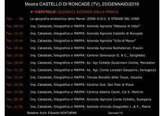 Mostra CASTELLO DI RONCADE (TV), 25/GENNAIO/2010
               4° CAPITOLO: QUINDICI AZIENDE DELLA MARCA
Tav.   08      L...