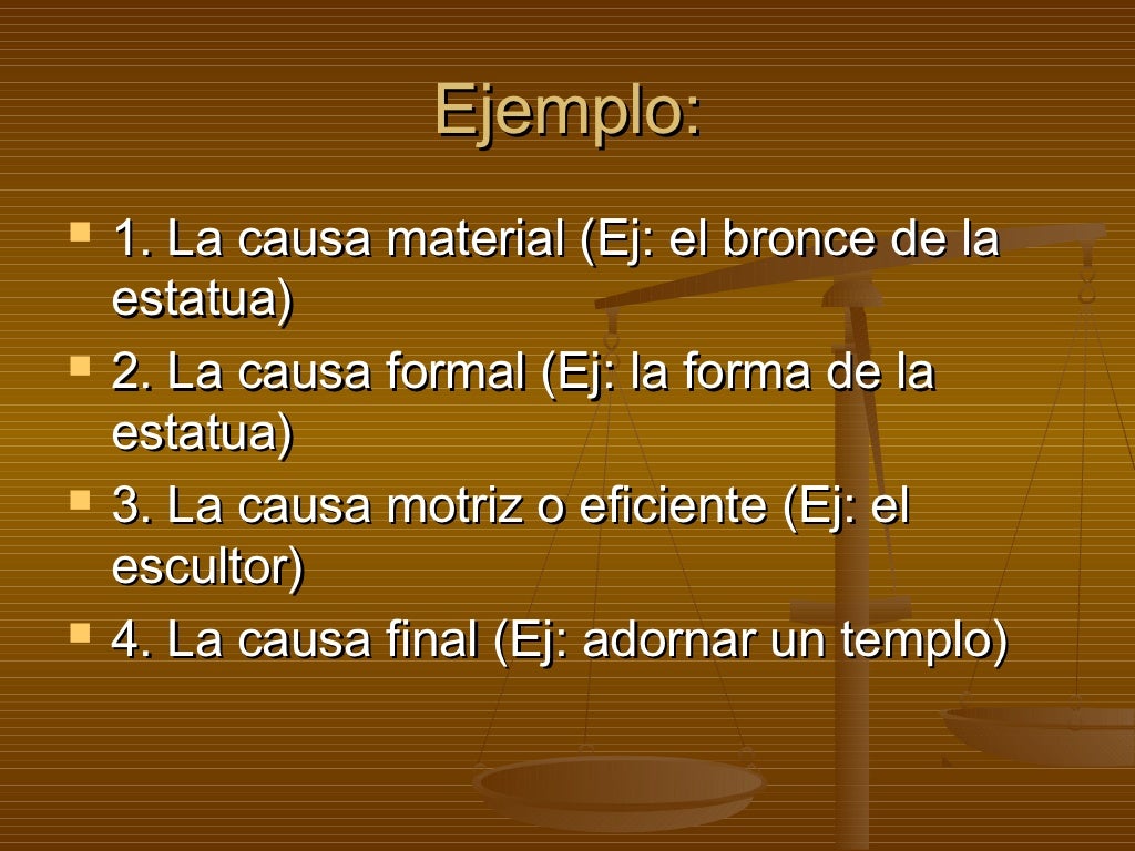 Las cuatro causas en Aristoteles.