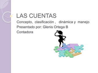 LAS CUENTAS
Concepto, clasificación , dinámica y manejo
Presentado por: Glenis Ortega B
Contadora
 