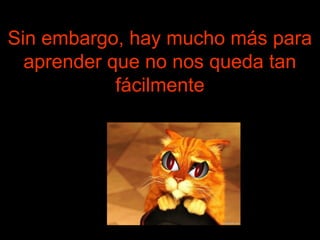 Sin embargo, hay mucho más para 
aprender que no nos queda tan 
fácilmente 
 