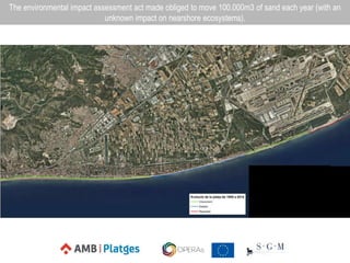 The environmental impact assessment act made obliged to move 100.000m3 of sand each year (with an
unknown impact on nearshore ecosystems).
 