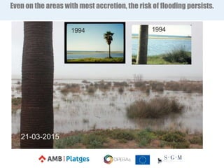 Even on the areas with most accretion, the risk of flooding persists.
 