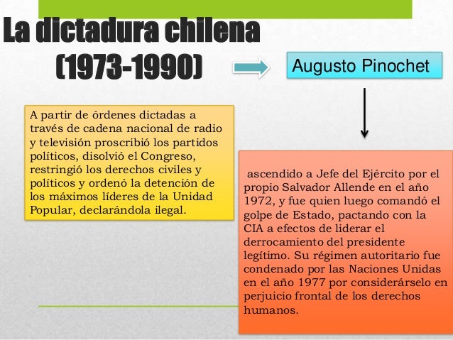 Resultado de imagen para CASO DE PINOCHET EN CHILE MAPAS CONCEPTUALES