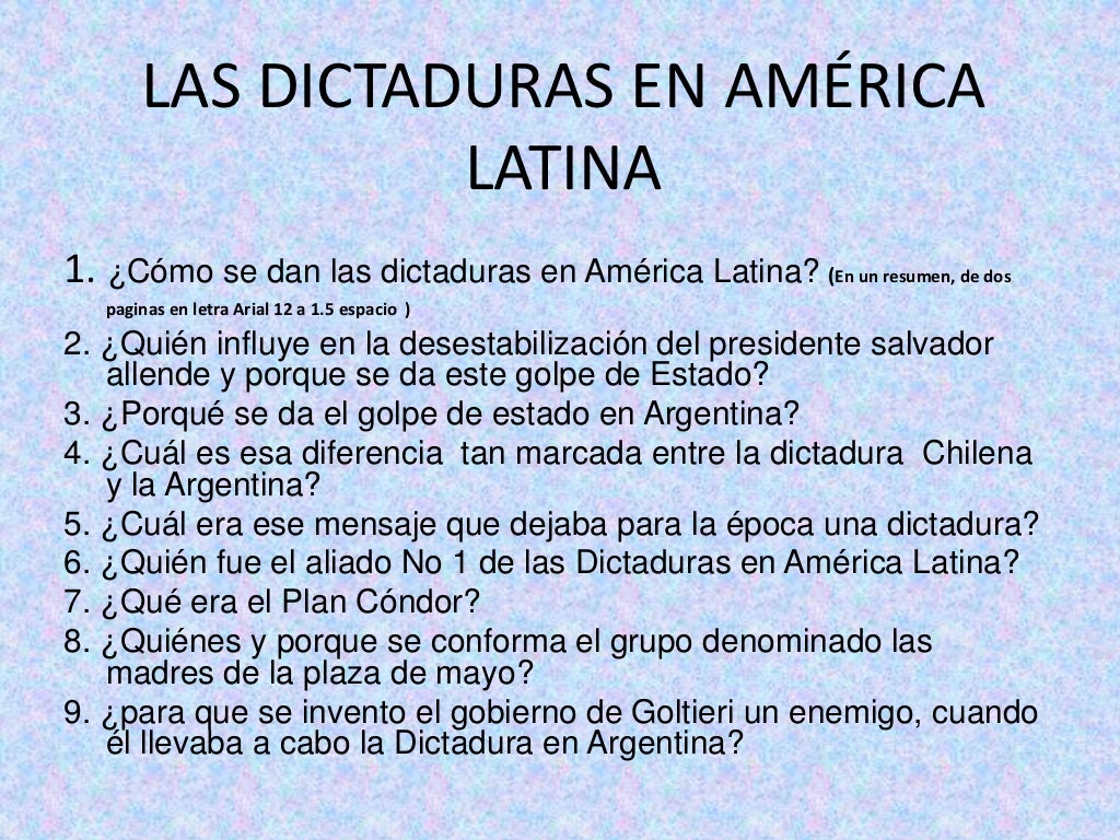 Las dictaduras en america latina