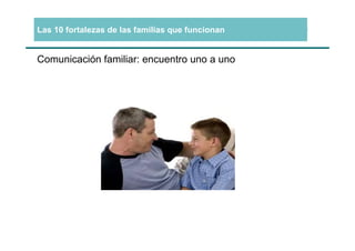 Las 10 fortalezas de las familias que funcionan


Comunicación familiar: encuentro uno a uno
 