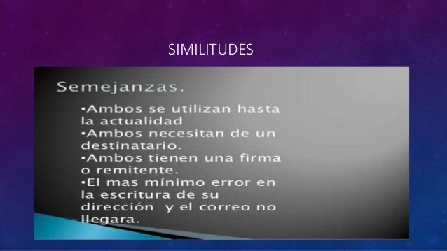Las diferencias y semejanzas del correo electrónico con