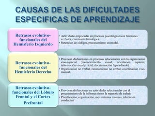 CAUSAS DE LAS DIFICULTADES ESPECIFICAS DE APRENDIZAJE