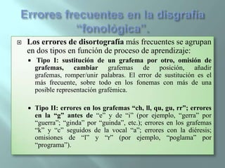 Dificultades Lectoras de base visual  “de superficie”5) Las habilidades implicadas en la exploración viso-espacial del texto escrito (de izquierda a derecha y de arriba a abajo de la página).6) Los procesos de retroalimentación perceptiva (es decir, la información de lo que se va haciendo y de cómo se va haciendo) necesarios para reproducir consecutivamente las letras y los números en la escritura, guardando criterios de forma, tamaño y linealidad.7) En la integración de lo visual y lo lingüístico para asociar letras, grupos de letras, palabras, signos y números.8) En los procesos de inhibición de estímulos en los que la discriminación perceptiva visual está estrechamente vinculada a la atención.9) En los procesos de automatización de la identificación y reconocimiento perceptivo visual de letras, signos, números, grupos de letras y palabras completas.