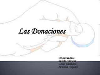 Las Donaciones Integrantes : Yanela Ramírez Cesar Castaños Ajheissa Peguero 