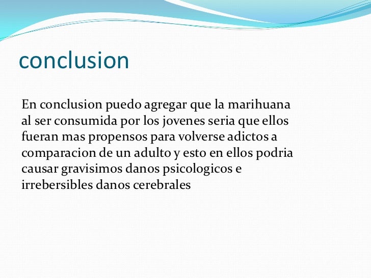Conclusion De La Drogadiccion En La Adolescencia