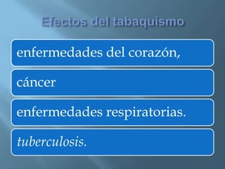 enfermedades del corazón,
cáncer
enfermedades respiratorias.
tuberculosis.
 