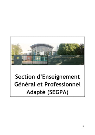 1
Section d’Enseignement
Général et Professionnel
Adapté (SEGPA)
 