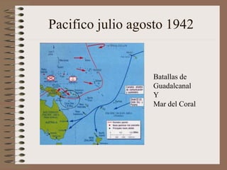 Pacifico julio agosto 1942
Batallas de
Guadalcanal
Y
Mar del Coral
 