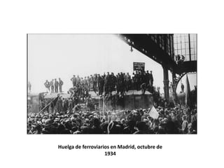 Huelga de ferroviarios en Madrid, octubre de
                    1934
 