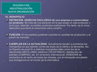 <ul><li>EL  MONOPOLIO   </li></ul><ul><li>DEFINICIÓN .  DERECHO EXCLUSIVO de una empresa a comercializar un producto . Se ...