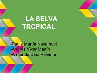 LA SELVA
     TROPICAL

-Paula Martín Navamuel
-Andrea Vivar Martín
-Armando Díaz Valiente
 