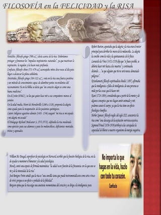 FILOSOFÍA en la FELICIDAD y la RISA
 