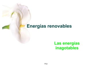 Energías renovables


               Las energías
               inagotables


       Pilar
 