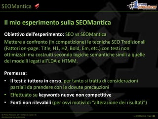 PLSA (Probabilistic Latent Semantic Analysis) = 		Analisi Semantica Probabilistica LatenteLDA (Latent Dirichlet Analysis) = Analisi Latente di Dirichlet