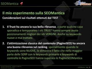 SEOManticaLSA (Latent Semantic Analysis)Tecnica di elaborazione del linguaggio naturale (semantica vettoriale basata su matrici matematiche)
