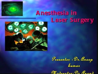 Anesthesia in  Laser Surgery ,[object Object],[object Object]