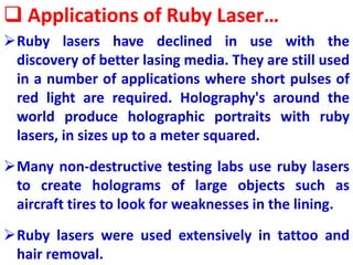 Ruby Lasing Medium B.Tech sem I Engineering Physics U-II Chapter 2-LASER | PPTX