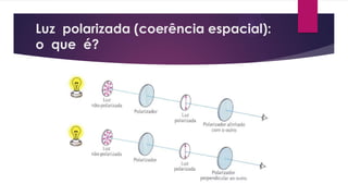 Luz polarizada (coerência espacial):
o que é?
 