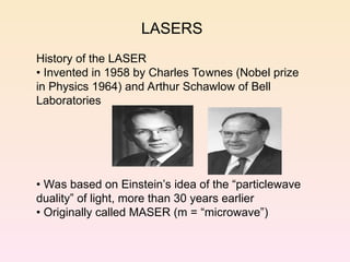 Laser and its applications, optical fibres.ppt