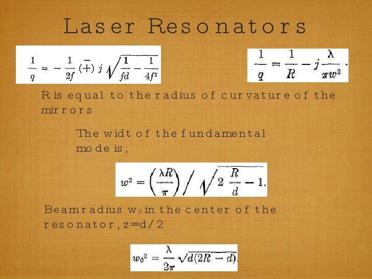 Laser Beams And Resonators