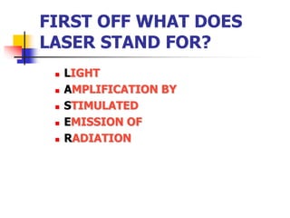 Laser applications to medicine and biology PPT