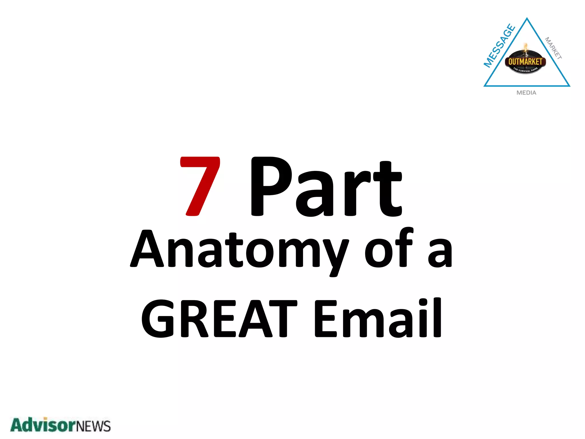 Anatomy of a
GREAT Email
7 Part
 
