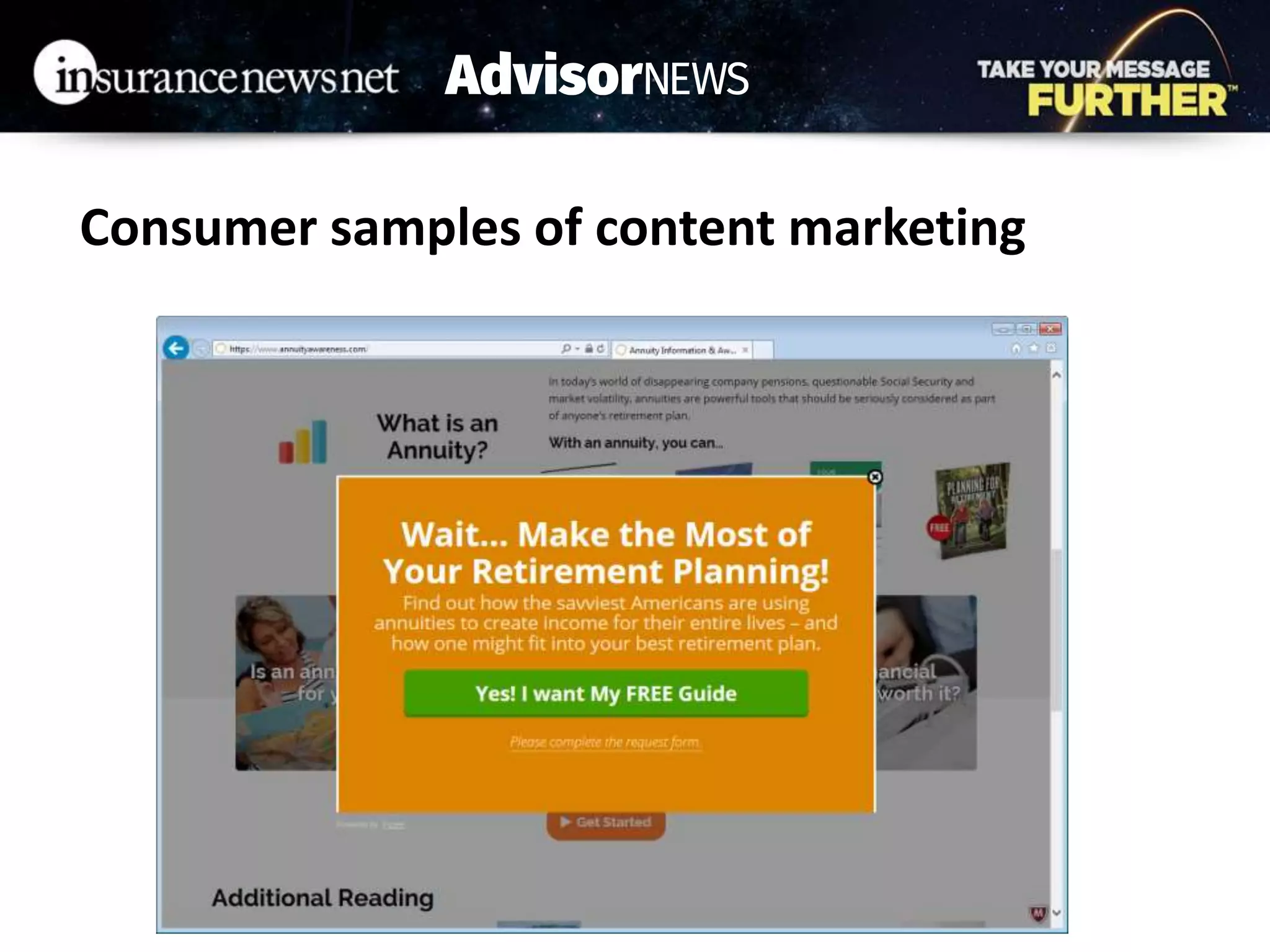 Consumer samples of content marketing
 