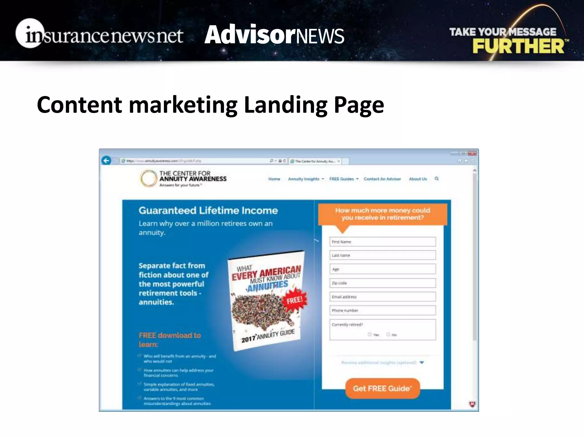 Content marketing Landing Page
 