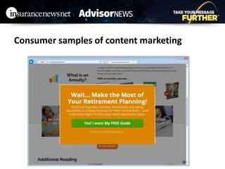Consumer samples of content marketing
 