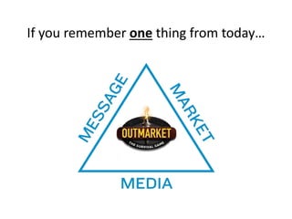 If you remember one thing from today…
 