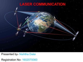 LASER COMMUNICATION
Presented by- Nishtha Dalei
Registration No- 1602070060
 