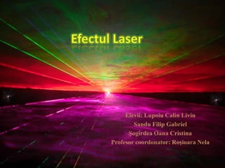 Efectul Laser Elevii: LupoiuCalinLiviu Sandu Filip Gabriel Şogîrdea Oana Cristina Profesor coordonator: Roşioara Nela  